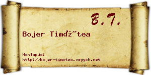 Bojer Timótea névjegykártya